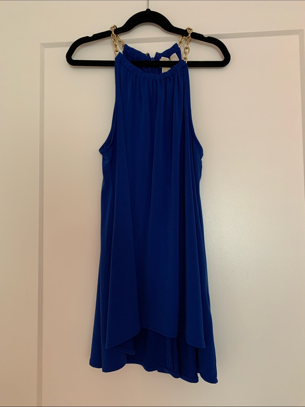 Michael Kors Royal Blue Tank with Gold Chain Straps